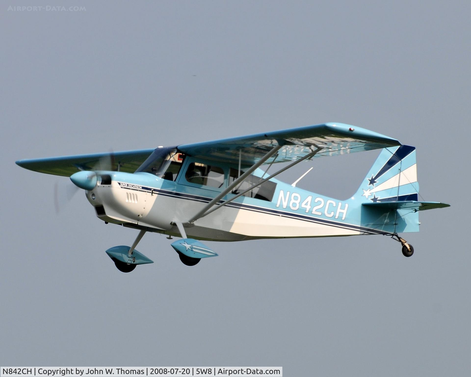 N842CH, 2007 American Champion 8KCAB Super Decathlon C/N 1043-2007, Departing runway 4