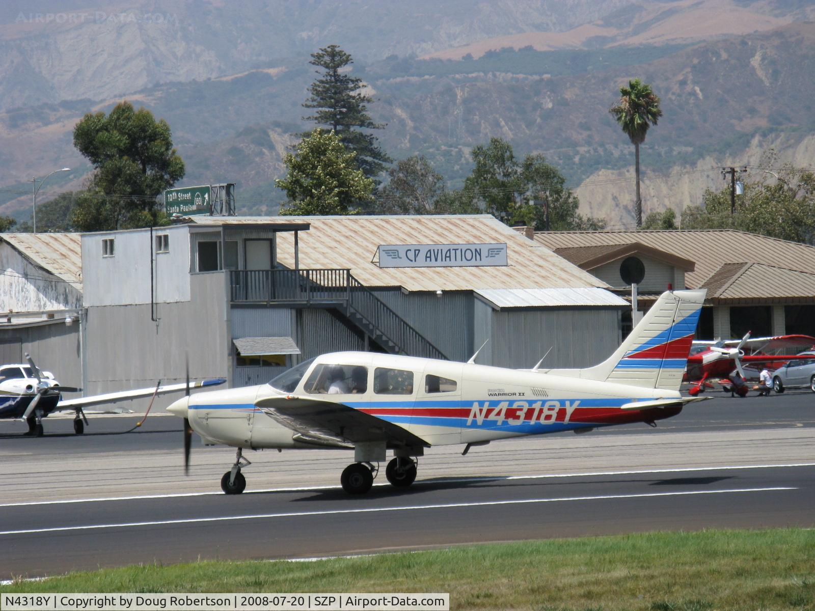 N4318Y, 1983 Piper PA-28-161 Warrior II C/N 28-8416006, 1983 Piper PA-28-161 WARRIOR II, Lycoming O-320-D3G 160 Hp, taxi off Rwy 22