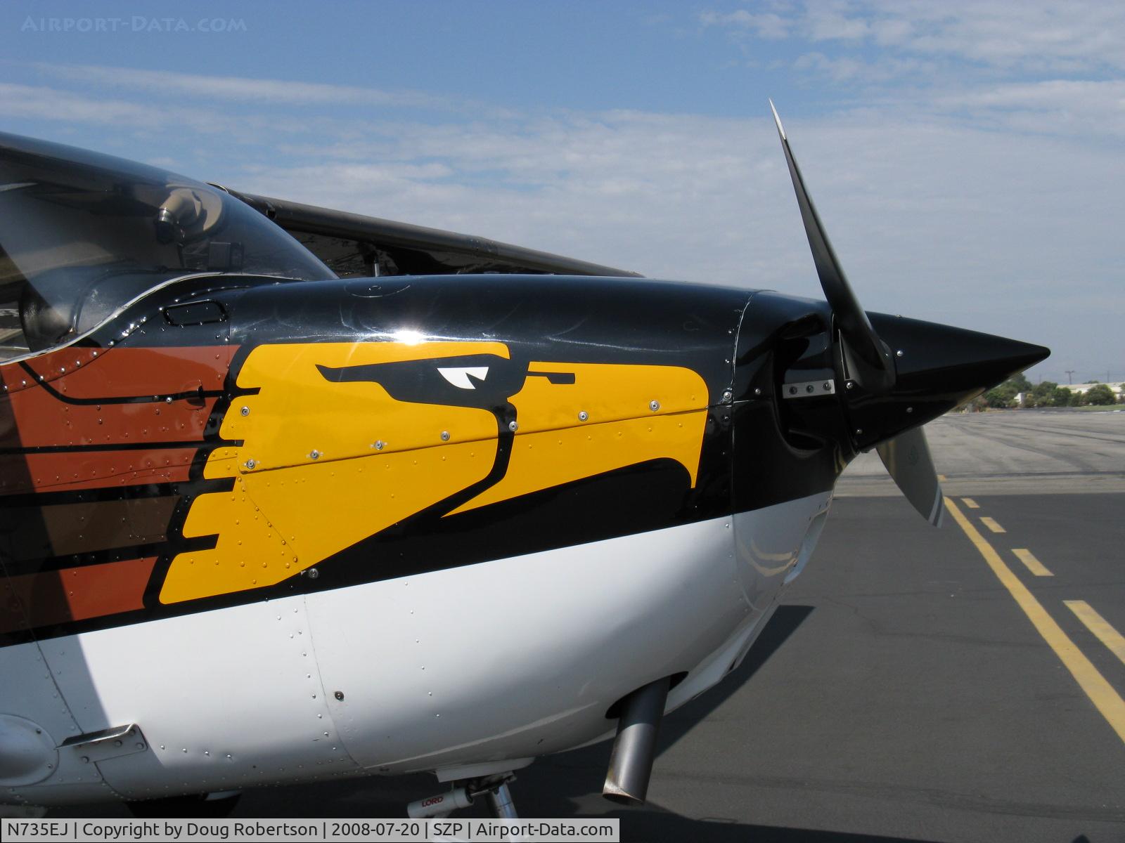 N735EJ, 1977 Cessna 182Q Skylane C/N 18265363, 1977 Cessna 182Q SKYLANE, Continental O-470-U 230 Hp, cowl art