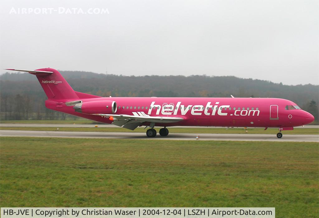 HB-JVE, 1993 Fokker 100 (F-28-0100) C/N 11459, Helvetic