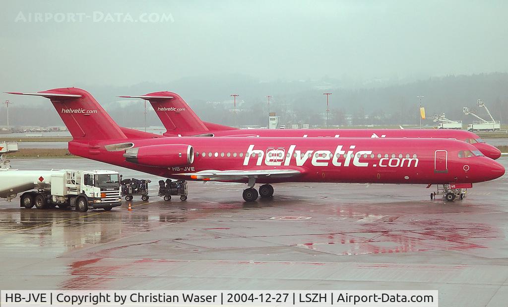 HB-JVE, 1993 Fokker 100 (F-28-0100) C/N 11459, Helvetic
