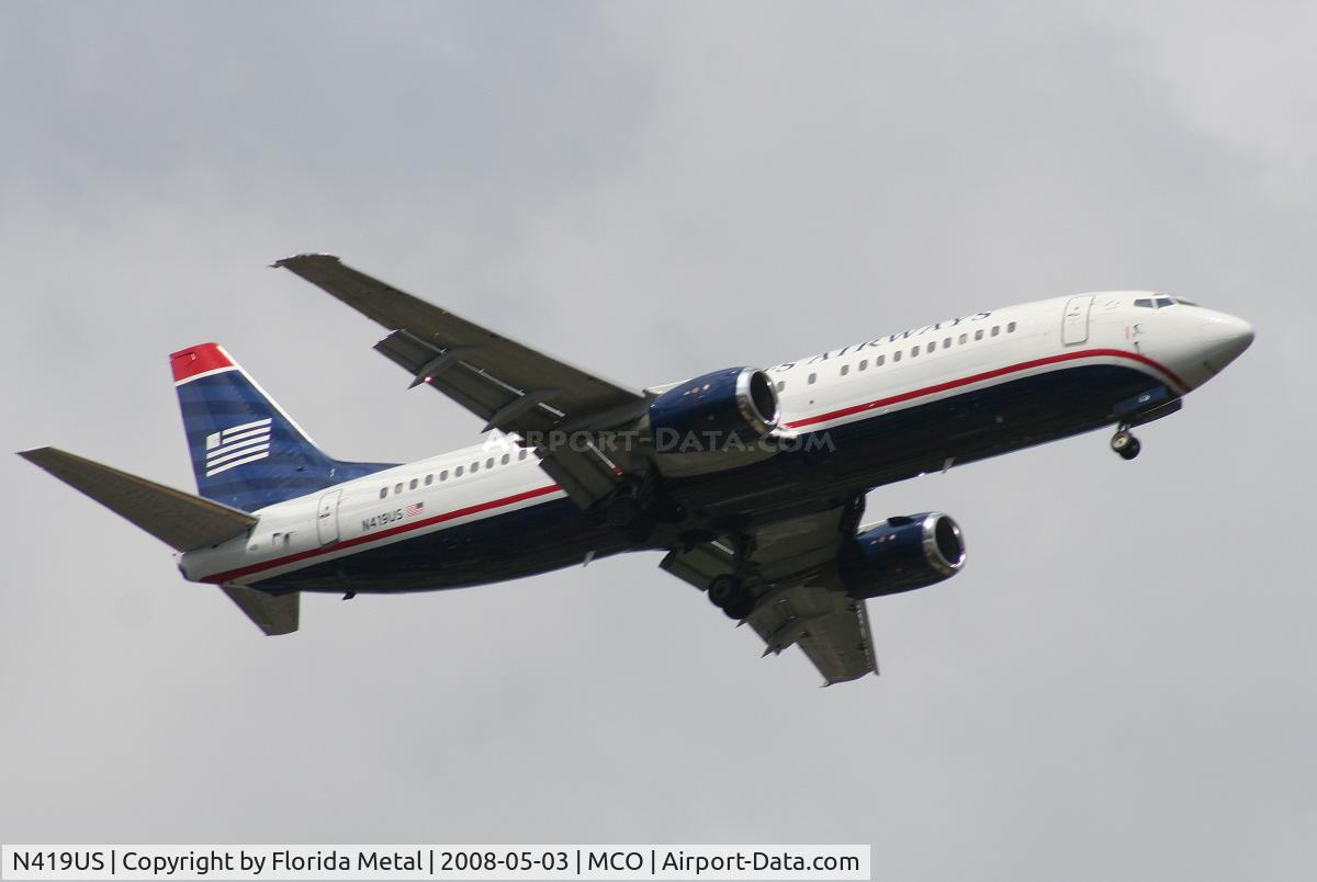 N419US, 1989 Boeing 737-401 C/N 23986, US Airways 737-400 arriving from CLT