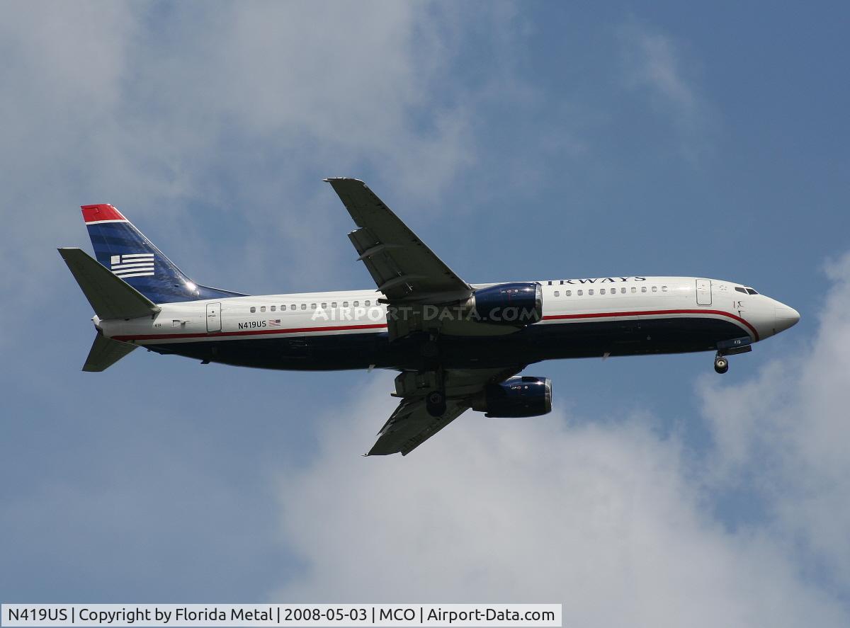 N419US, 1989 Boeing 737-401 C/N 23986, US Airways 737-400 arriving from CLT