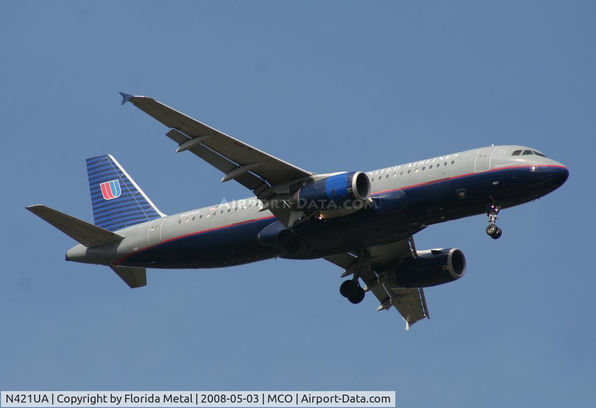 N421UA, 1994 Airbus A320-232 C/N 500, United A320 arriving from DEN