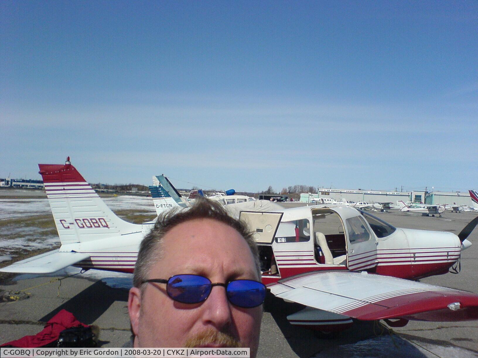 C-GOBQ, 1974 Piper PA-28-151 Cherokee Warrior C/N 28-7415374, Eric and OBQ at CYKZ