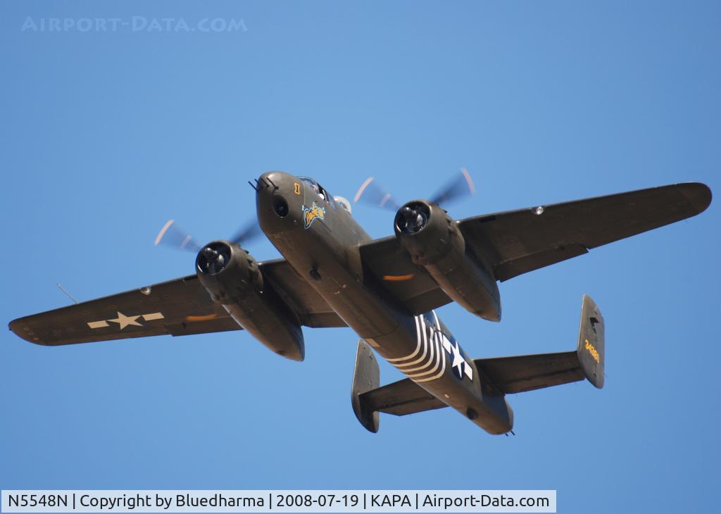 N5548N, 1943 North American B-25H Mitchell C/N 98-21107, Barbie III takes off from 17L.