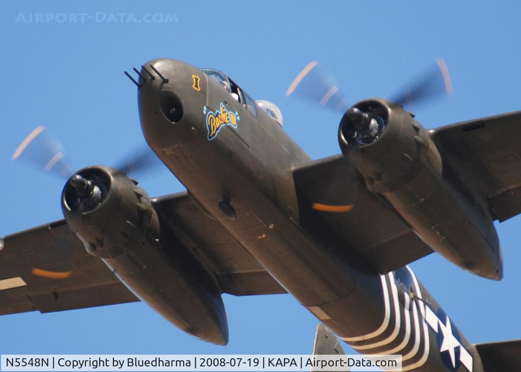 N5548N, 1943 North American B-25H Mitchell C/N 98-21107, Barbie III takes off from 17L.