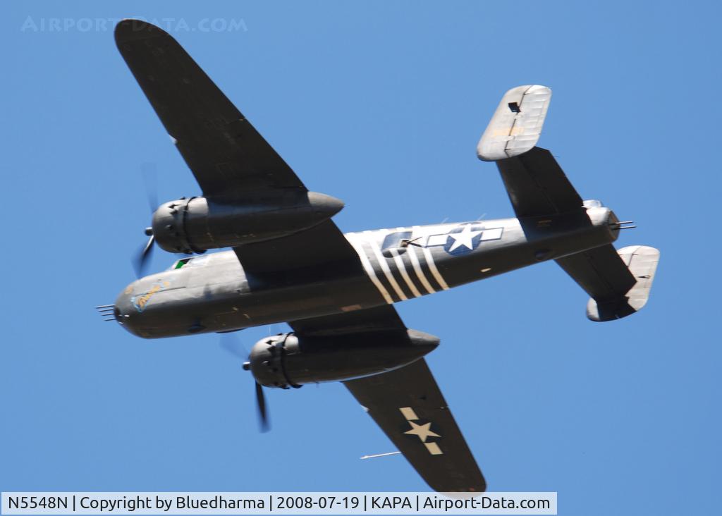 N5548N, 1943 North American B-25H Mitchell C/N 98-21107, Barbie III takes off from 17L.