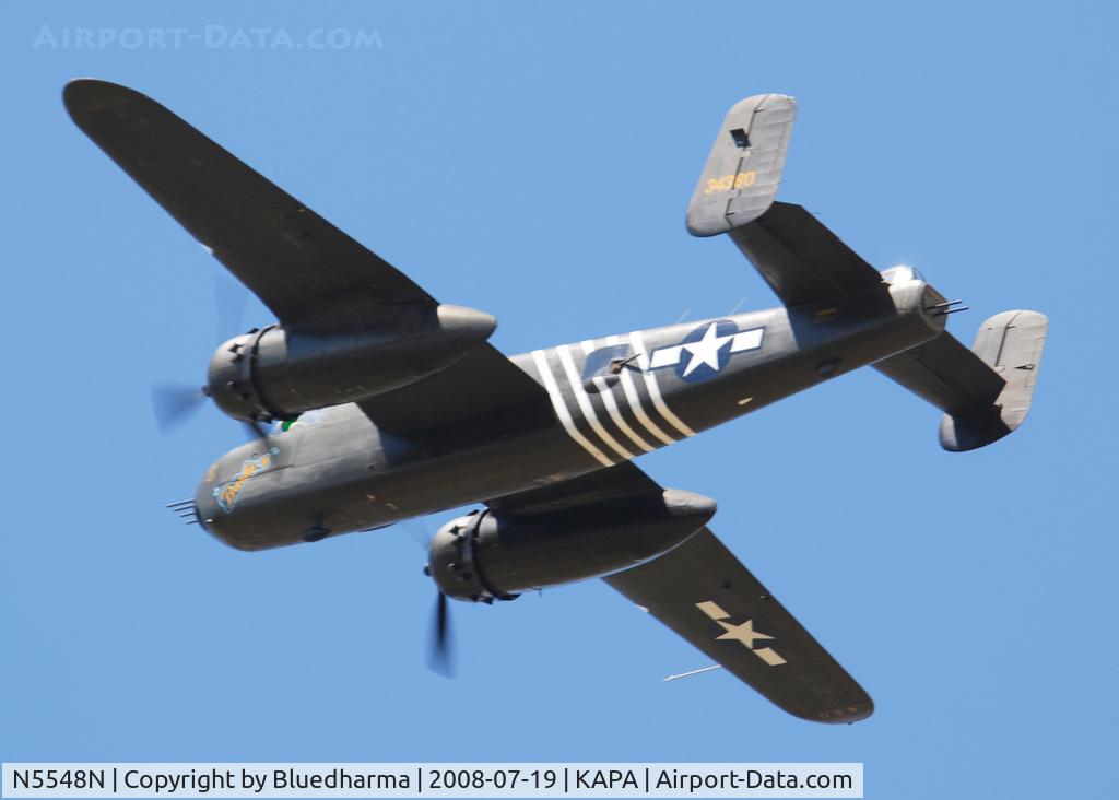 N5548N, 1943 North American B-25H Mitchell C/N 98-21107, Barbie III takes off from 17L.