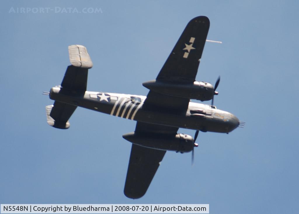 N5548N, 1943 North American B-25H Mitchell C/N 98-21107, Barbie III flight over Columbine High School in Littleton Colorado.