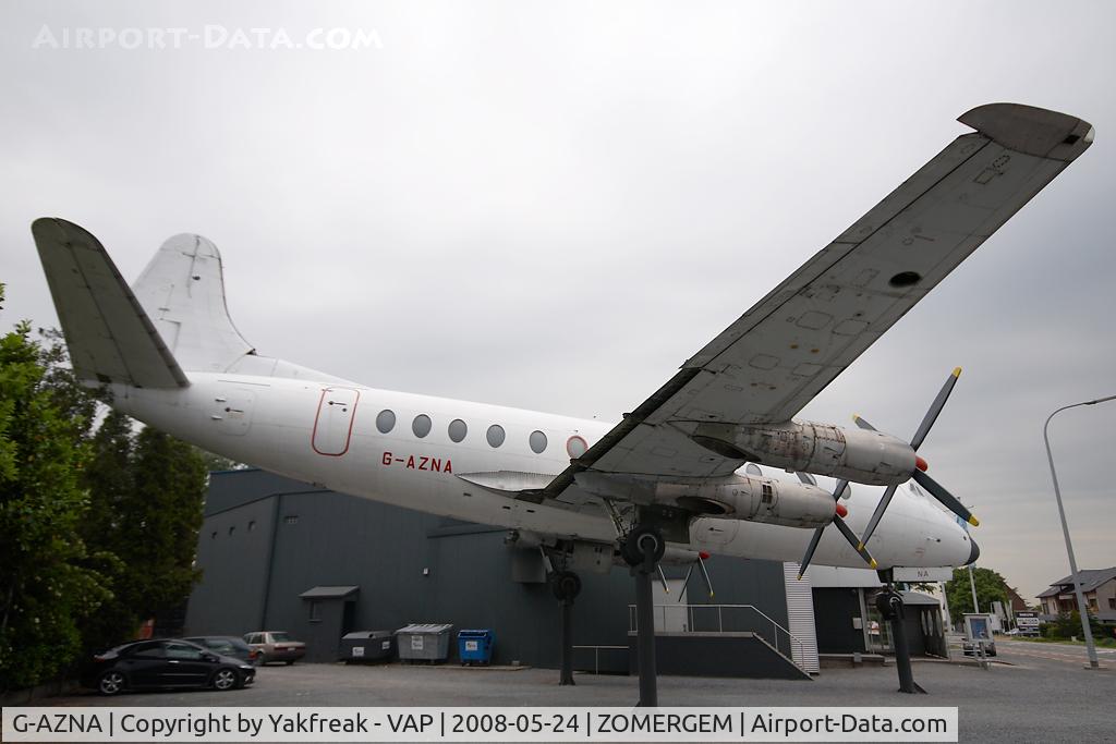 G-AZNA, 1958 Vickers Viscount 813 C/N 350, Viscount on display at Zomergem