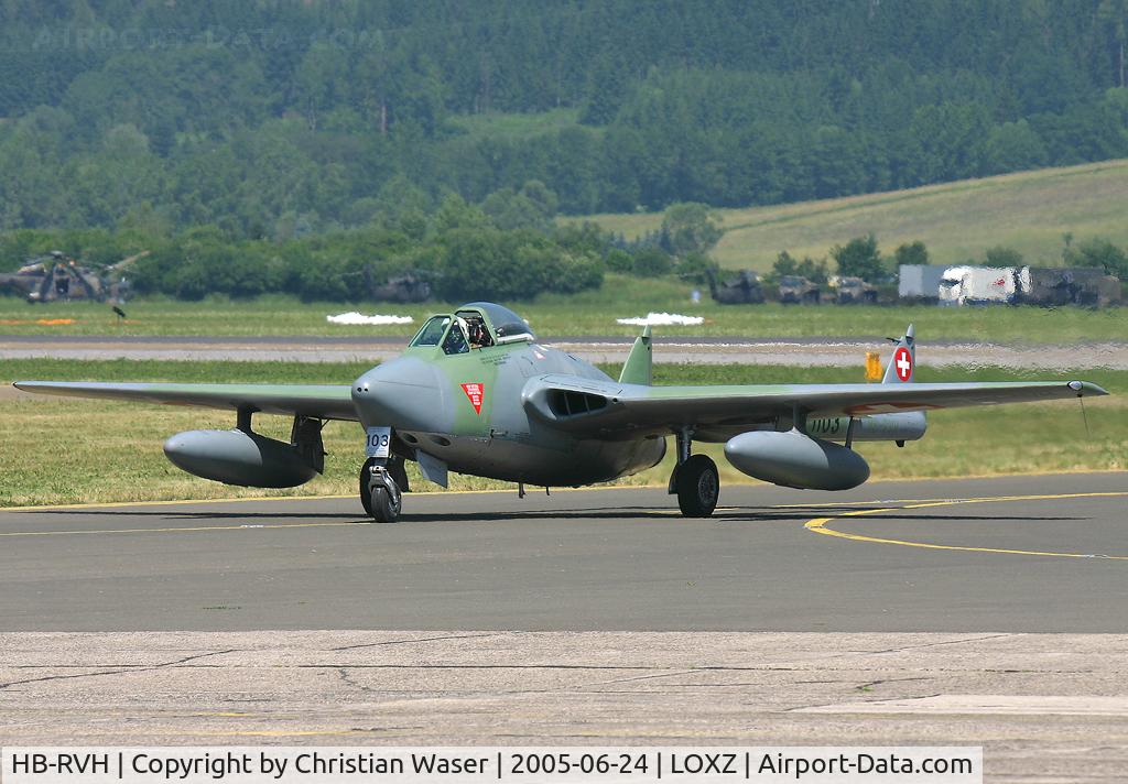 HB-RVH, 1951 De Havilland (FFA) Vampire FB.6 (DH-100) C/N 612, Swiss Air Force
