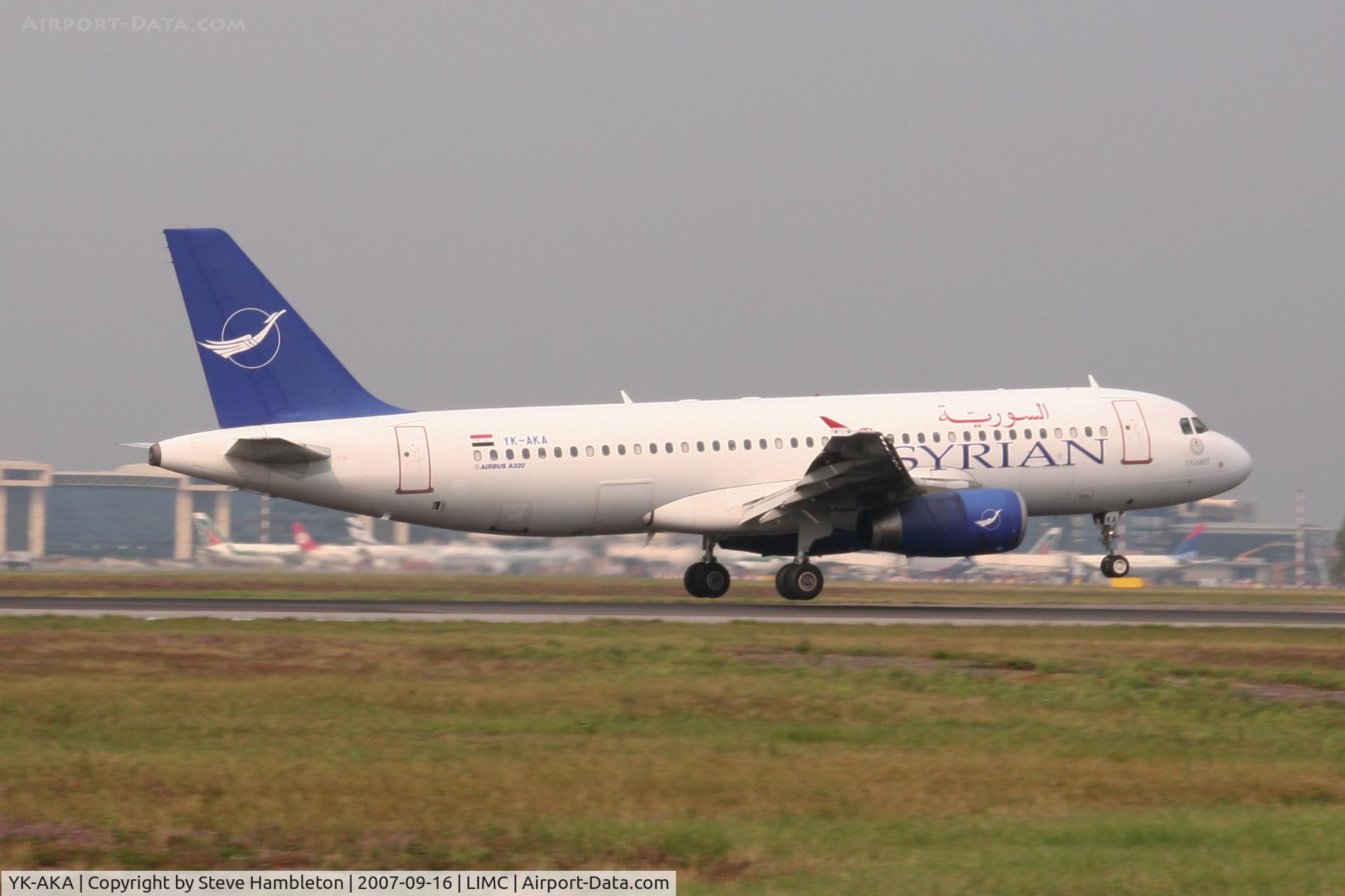 YK-AKA, 1998 Airbus A320-232 C/N 886, At Milan Malpensa