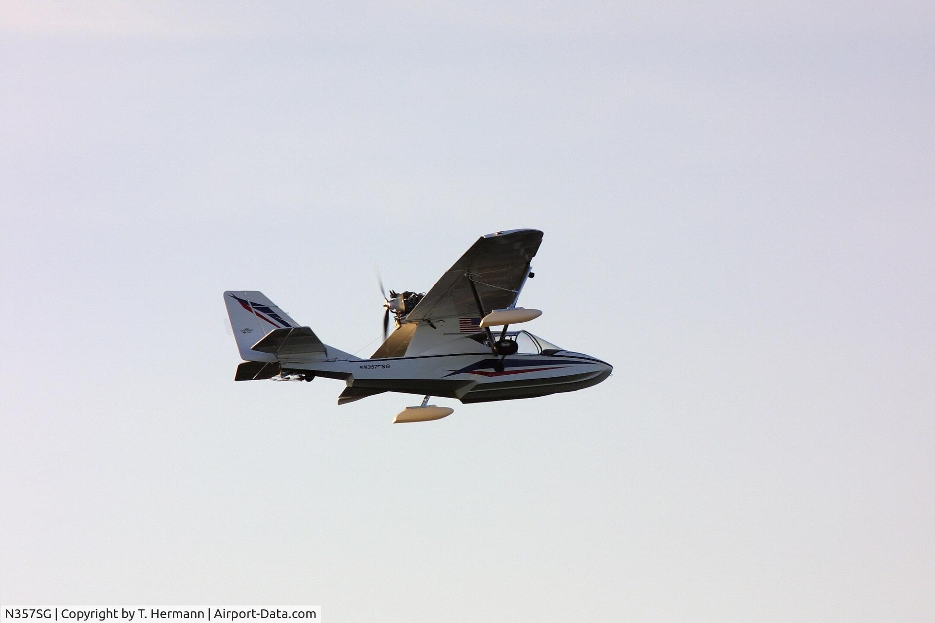 N357SG, 2005 Progressive Aerodyne Searey C/N 1MK301C, On final approach to Wiggin's Lake near Gladwin, MI.