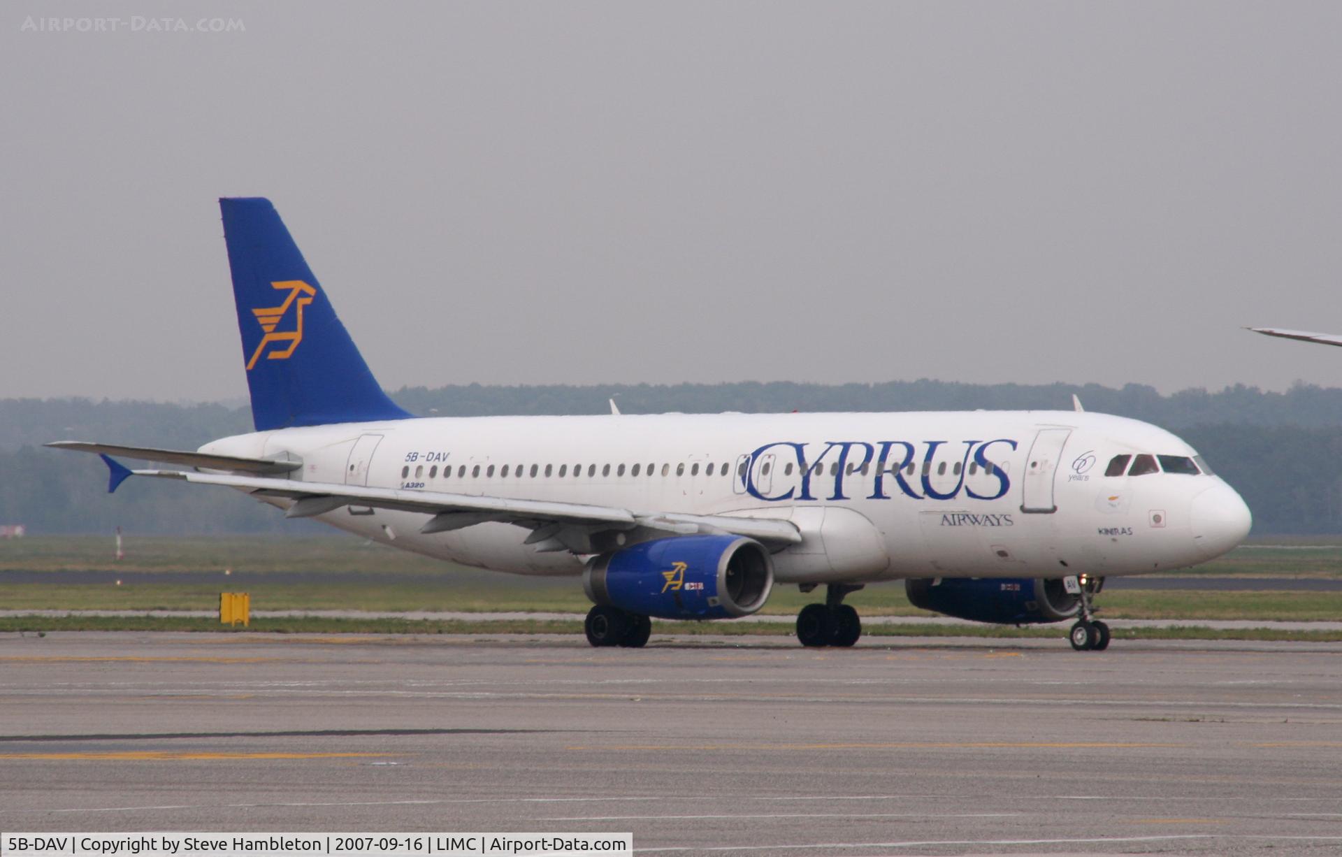 5B-DAV, 1989 Airbus A320-231 C/N 037, At Milan Malpensa