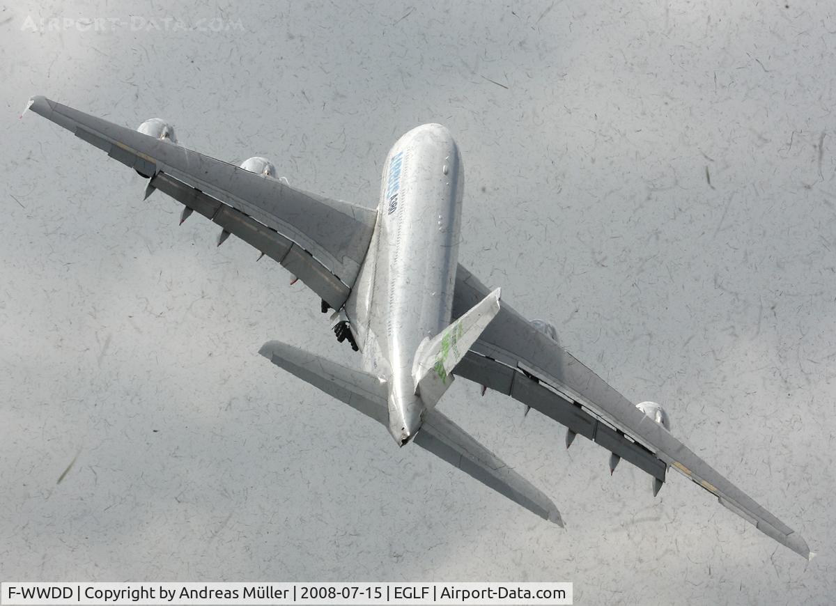 F-WWDD, 2005 Airbus A380-861 C/N 004, That's a nice runway cleaner (dust flying around after takeoff)!