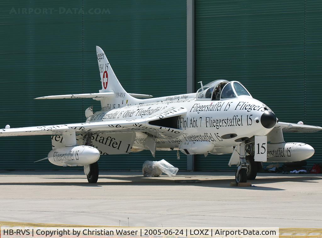 HB-RVS, 1959 Hawker Hunter F.58 C/N 41H-697405, Swiss Hunter Team