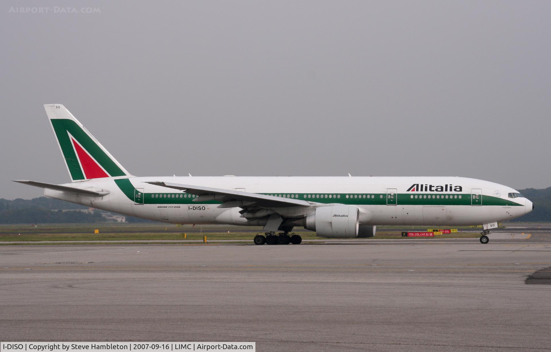 I-DISO, 2002 Boeing 777-243/ER C/N 32857, At Milan Malpensa