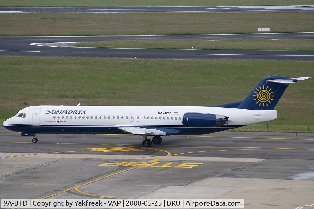 9A-BTD, 1992 Fokker 100 (F-28-0100) C/N 11407, Sun Adria Fokker 100