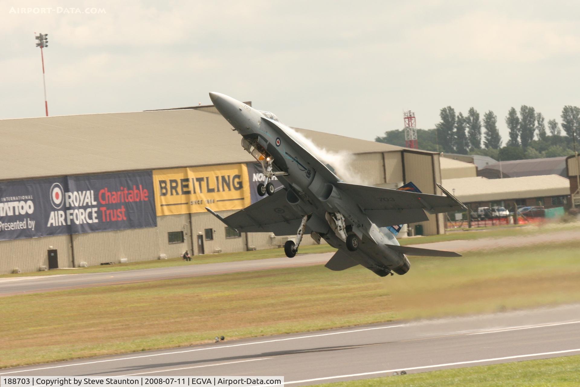 188703, McDonnell Douglas CF-188A Hornet C/N 0104/A073, Taken at the Royal International Air Tattoo 2008 during arrivals and departures (show days cancelled due to bad weather)