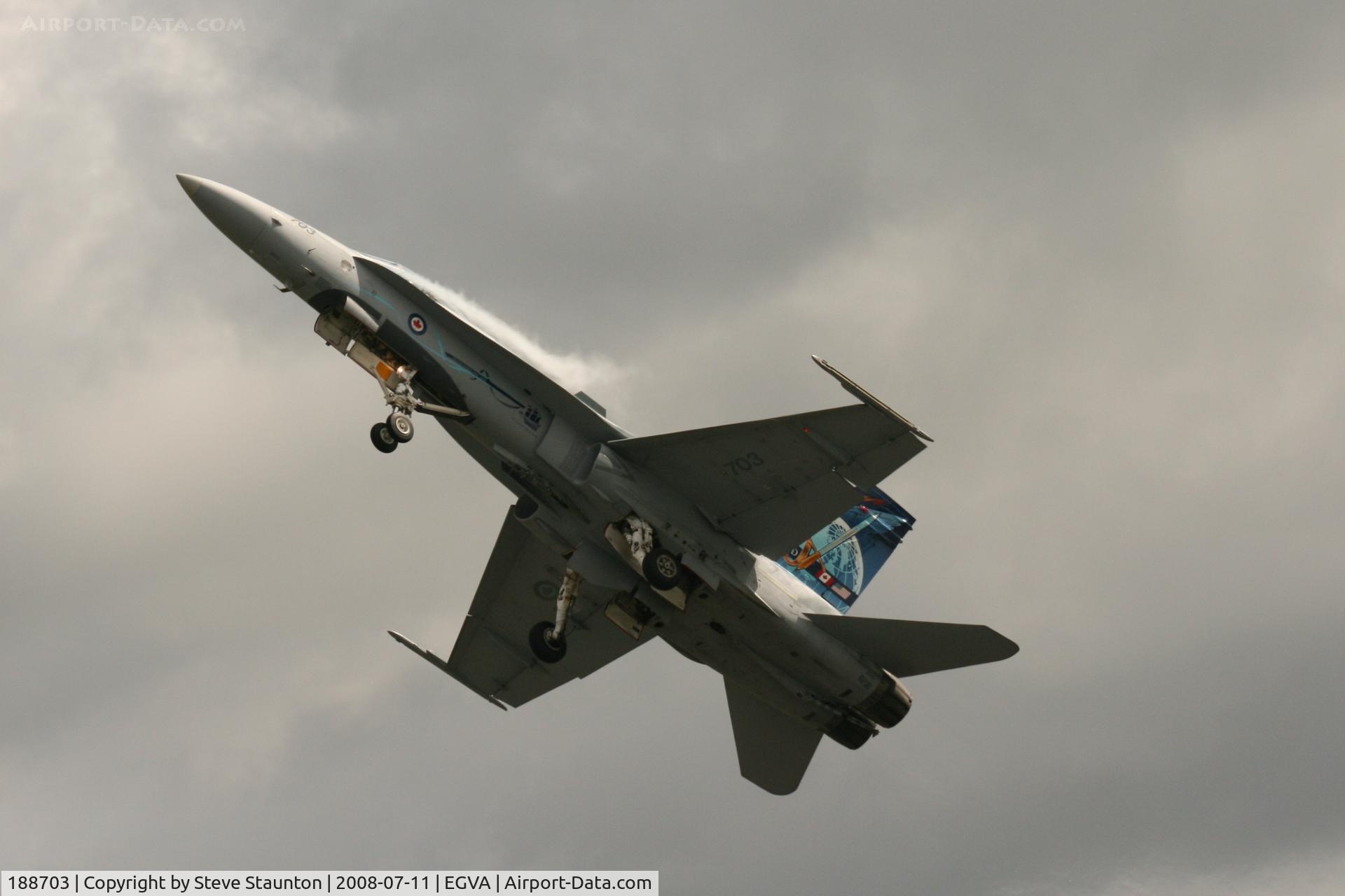 188703, McDonnell Douglas CF-188A Hornet C/N 0104/A073, Taken at the Royal International Air Tattoo 2008 during arrivals and departures (show days cancelled due to bad weather)