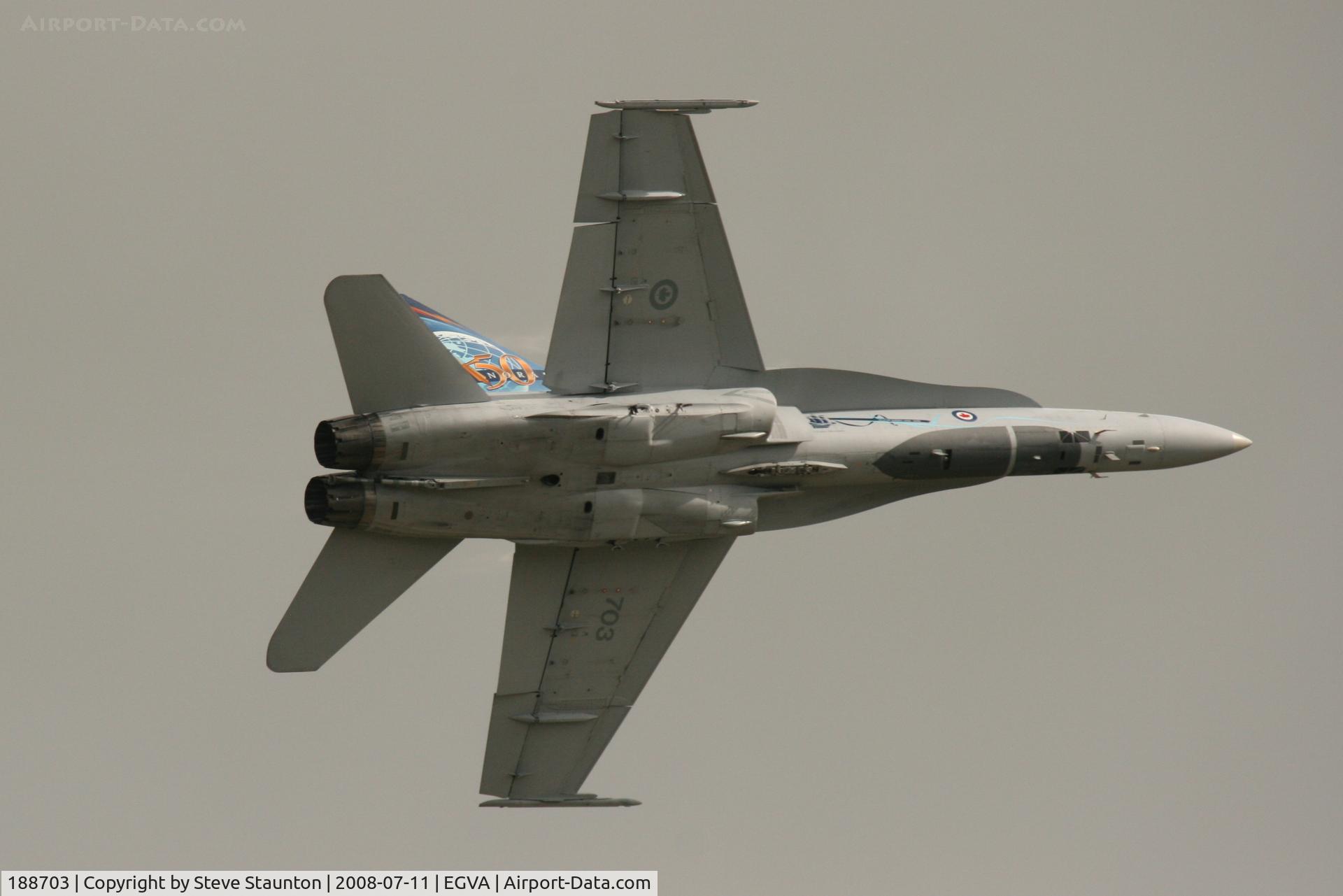 188703, McDonnell Douglas CF-188A Hornet C/N 0104/A073, Taken at the Royal International Air Tattoo 2008 during arrivals and departures (show days cancelled due to bad weather)