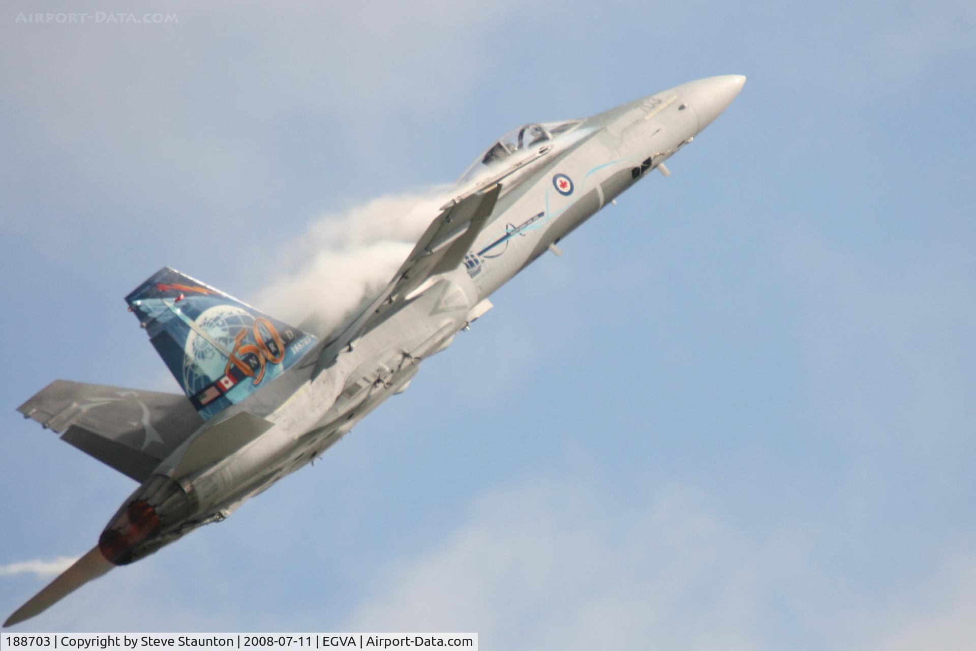 188703, McDonnell Douglas CF-188A Hornet C/N 0104/A073, Taken at the Royal International Air Tattoo 2008 during arrivals and departures (show days cancelled due to bad weather)