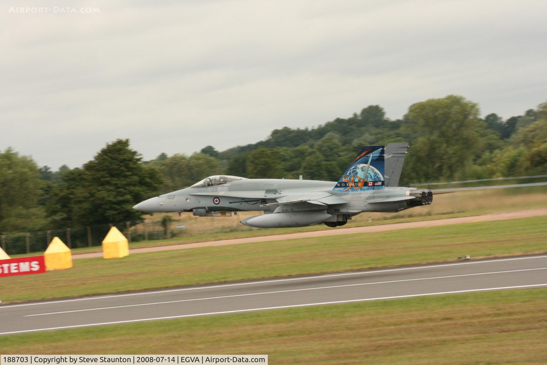 188703, McDonnell Douglas CF-188A Hornet C/N 0104/A073, Taken at the Royal International Air Tattoo 2008 during arrivals and departures (show days cancelled due to bad weather)