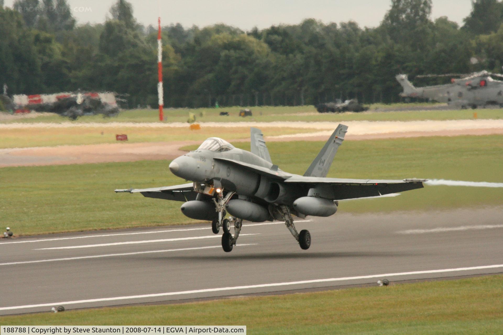 188788, 1987 McDonnell Douglas CF-188A Hornet C/N 0599/A506, Taken at the Royal International Air Tattoo 2008 during arrivals and departures (show days cancelled due to bad weather)