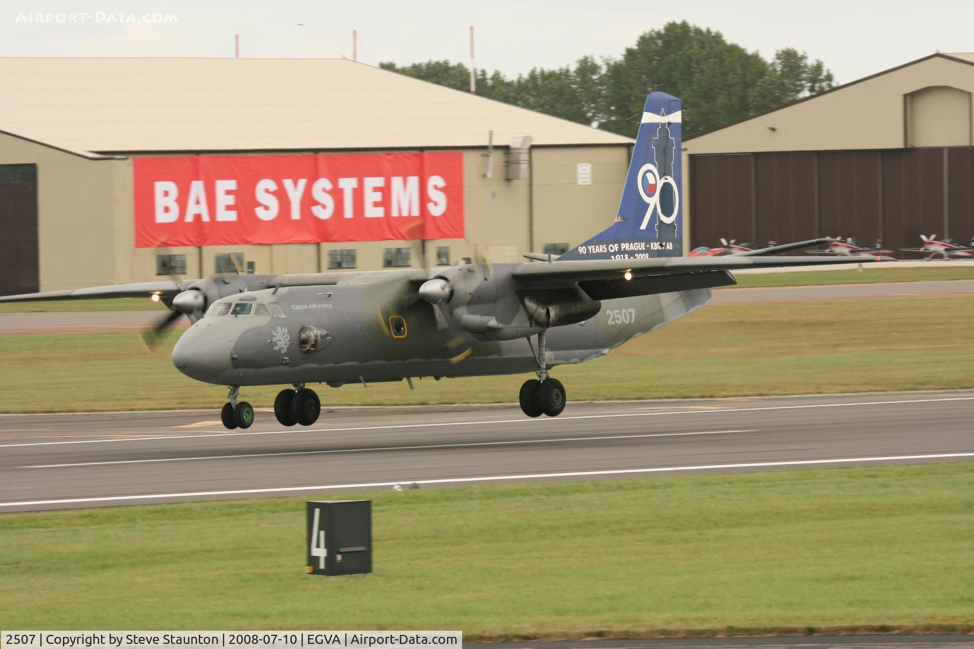 2507, Antonov An-26 C/N 12507, Taken at the Royal International Air Tattoo 2008 during arrivals and departures (show days cancelled due to bad weather)
