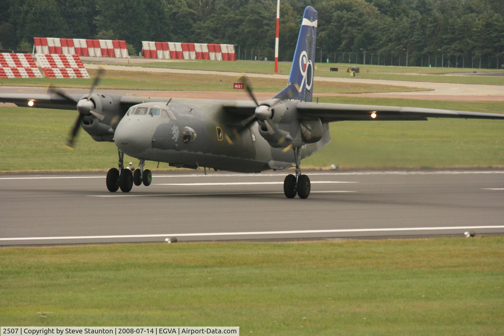 2507, Antonov An-26 C/N 12507, Taken at the Royal International Air Tattoo 2008 during arrivals and departures (show days cancelled due to bad weather)