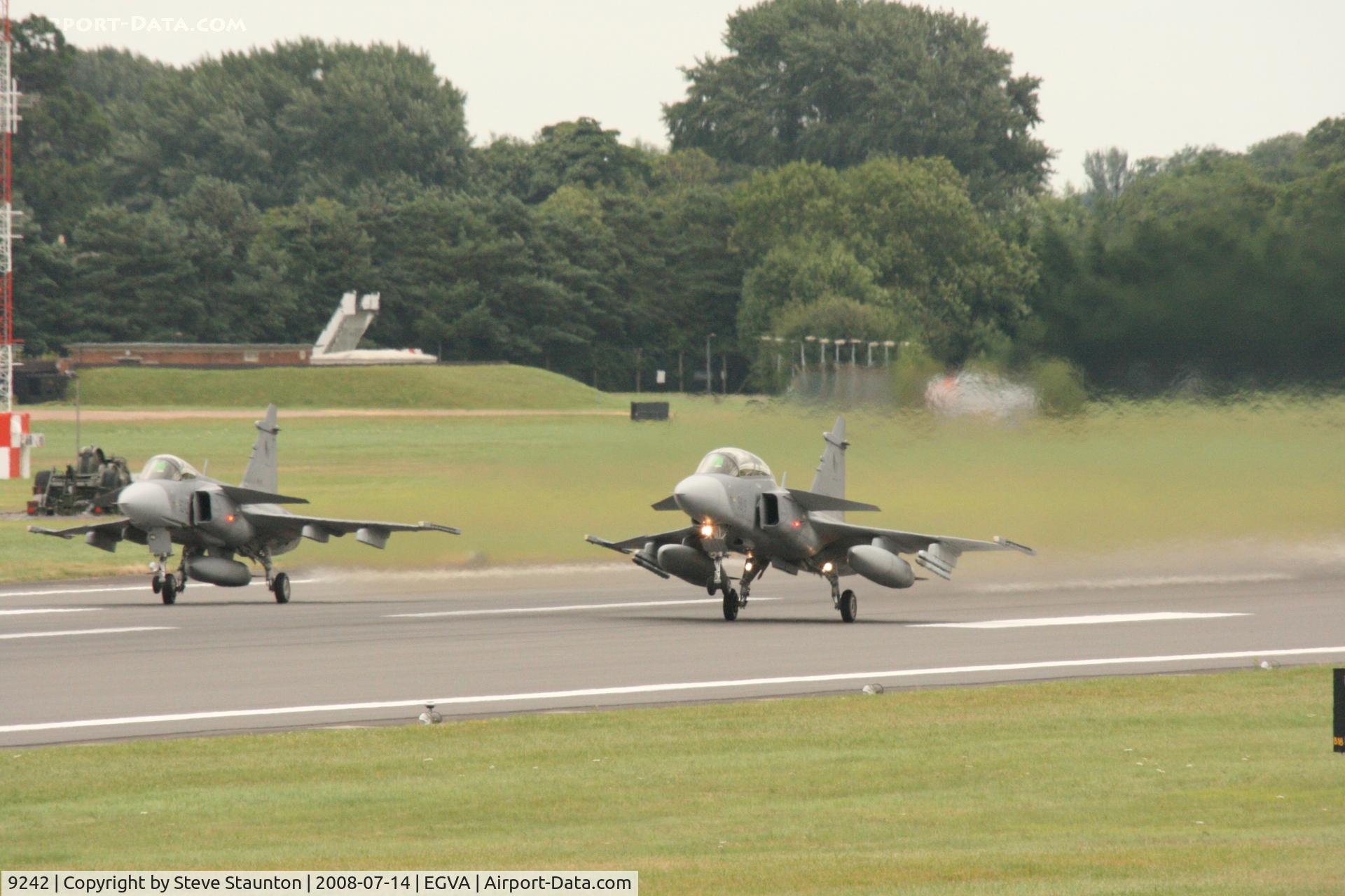 9242, Saab JAS-39C Gripen C/N 39242, Taken at the Royal International Air Tattoo 2008 during arrivals and departures (show days cancelled due to bad weather) - with 9819