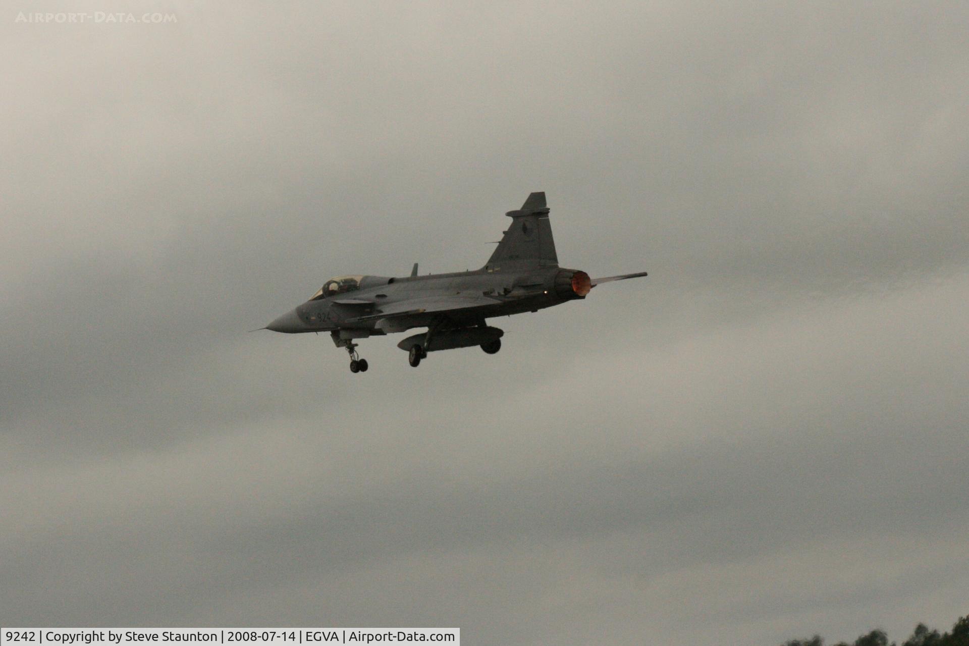 9242, Saab JAS-39C Gripen C/N 39242, Taken at the Royal International Air Tattoo 2008 during arrivals and departures (show days cancelled due to bad weather)