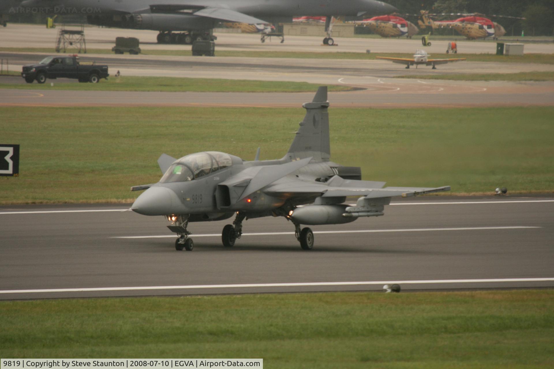 9819, Saab JAS-39D Gripen C/N 39819, Taken at the Royal International Air Tattoo 2008 during arrivals and departures (show days cancelled due to bad weather)