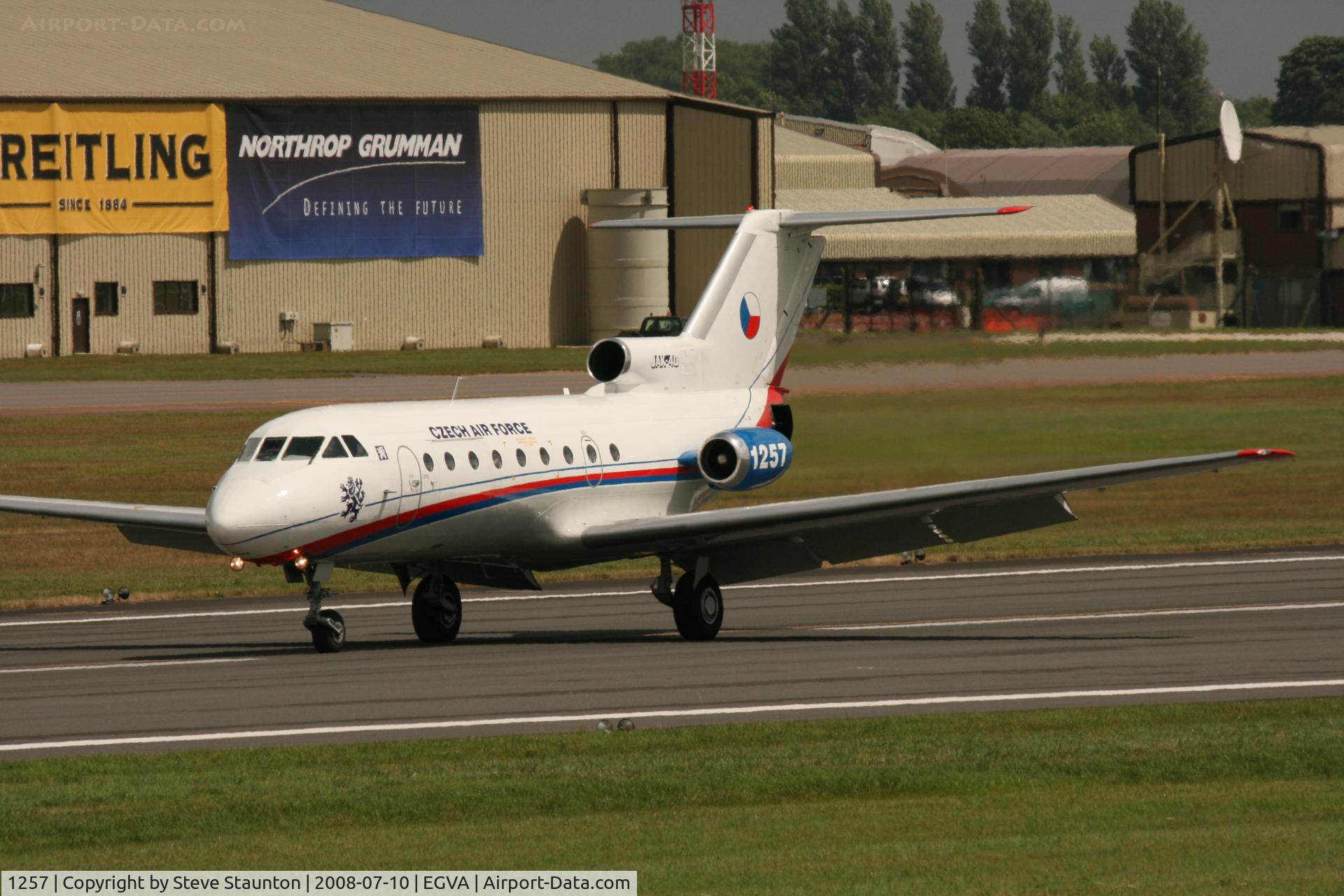1257, 1978 Yakovlev Yak-40K C/N 9821257, Taken at the Royal International Air Tattoo 2008 during arrivals and departures (show days cancelled due to bad weather)