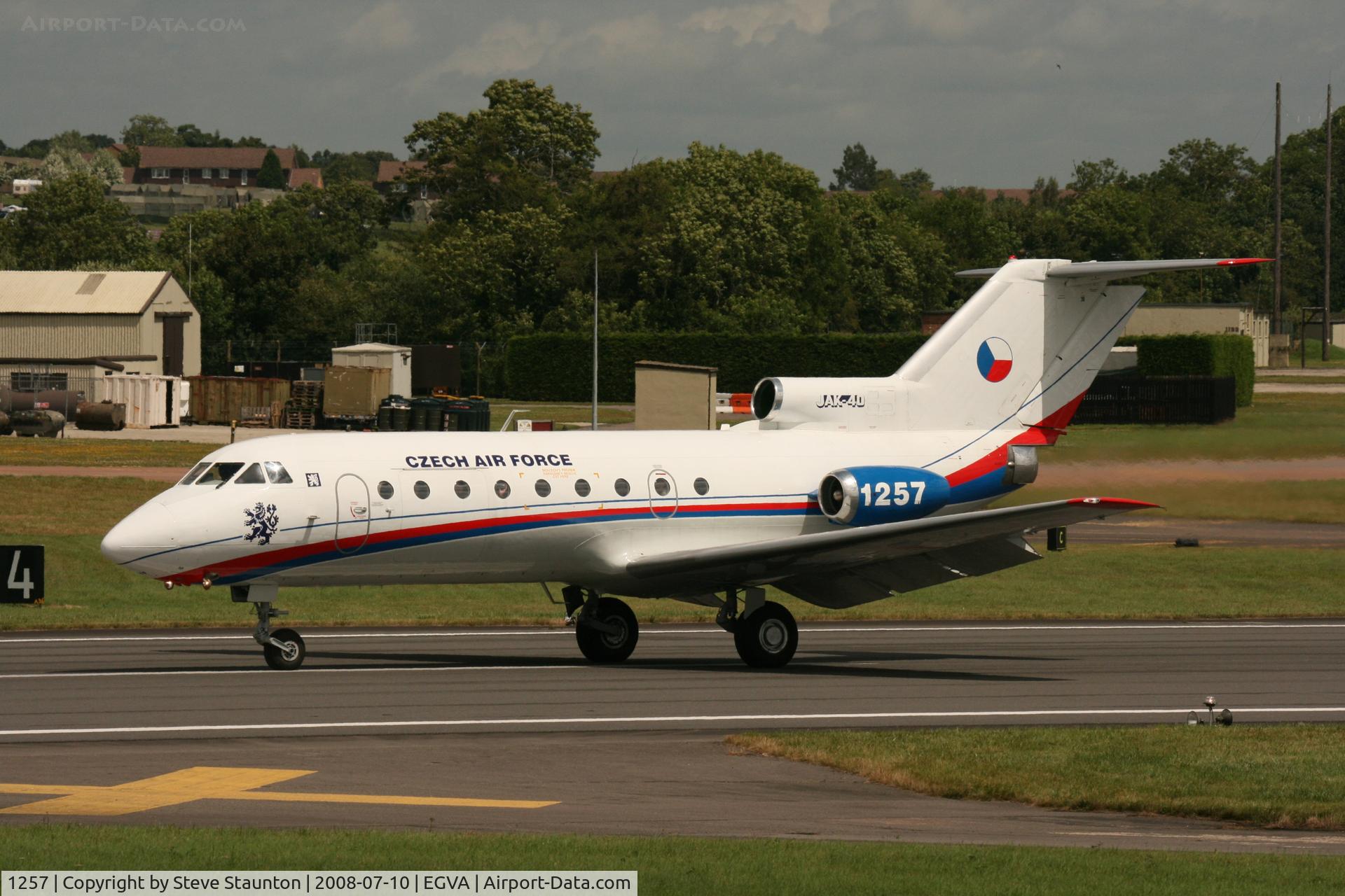 1257, 1978 Yakovlev Yak-40K C/N 9821257, Taken at the Royal International Air Tattoo 2008 during arrivals and departures (show days cancelled due to bad weather)