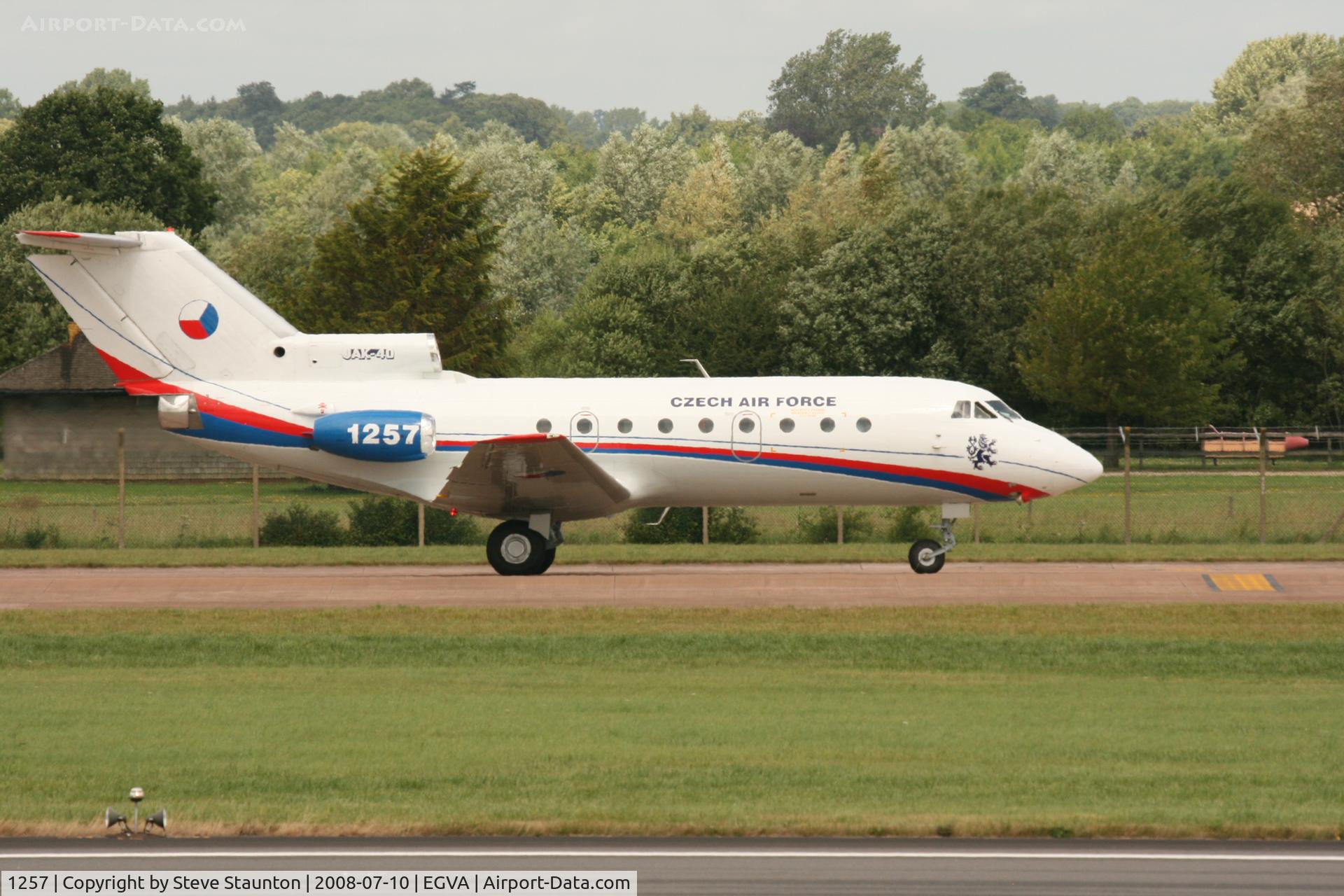 1257, 1978 Yakovlev Yak-40K C/N 9821257, Taken at the Royal International Air Tattoo 2008 during arrivals and departures (show days cancelled due to bad weather)