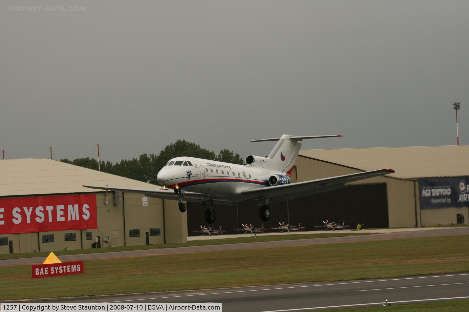 1257, 1978 Yakovlev Yak-40K C/N 9821257, Taken at the Royal International Air Tattoo 2008 during arrivals and departures (show days cancelled due to bad weather)