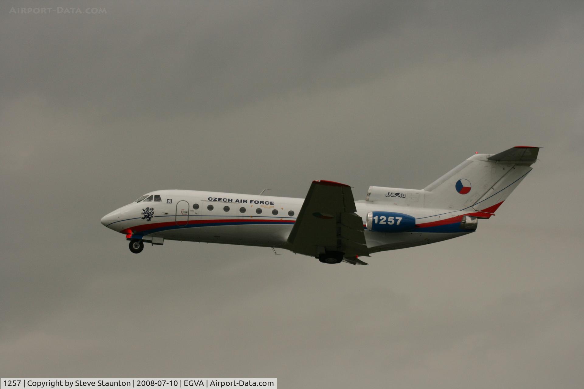 1257, 1978 Yakovlev Yak-40K C/N 9821257, Taken at the Royal International Air Tattoo 2008 during arrivals and departures (show days cancelled due to bad weather)