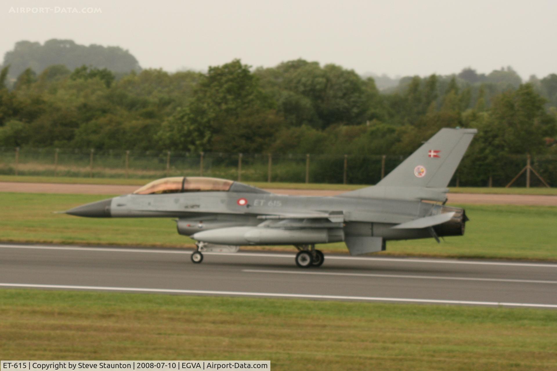 ET-615, General Dynamics F-16BM Fighting Falcon C/N 6G-12, Taken at the Royal International Air Tattoo 2008 during arrivals and departures (show days cancelled due to bad weather)