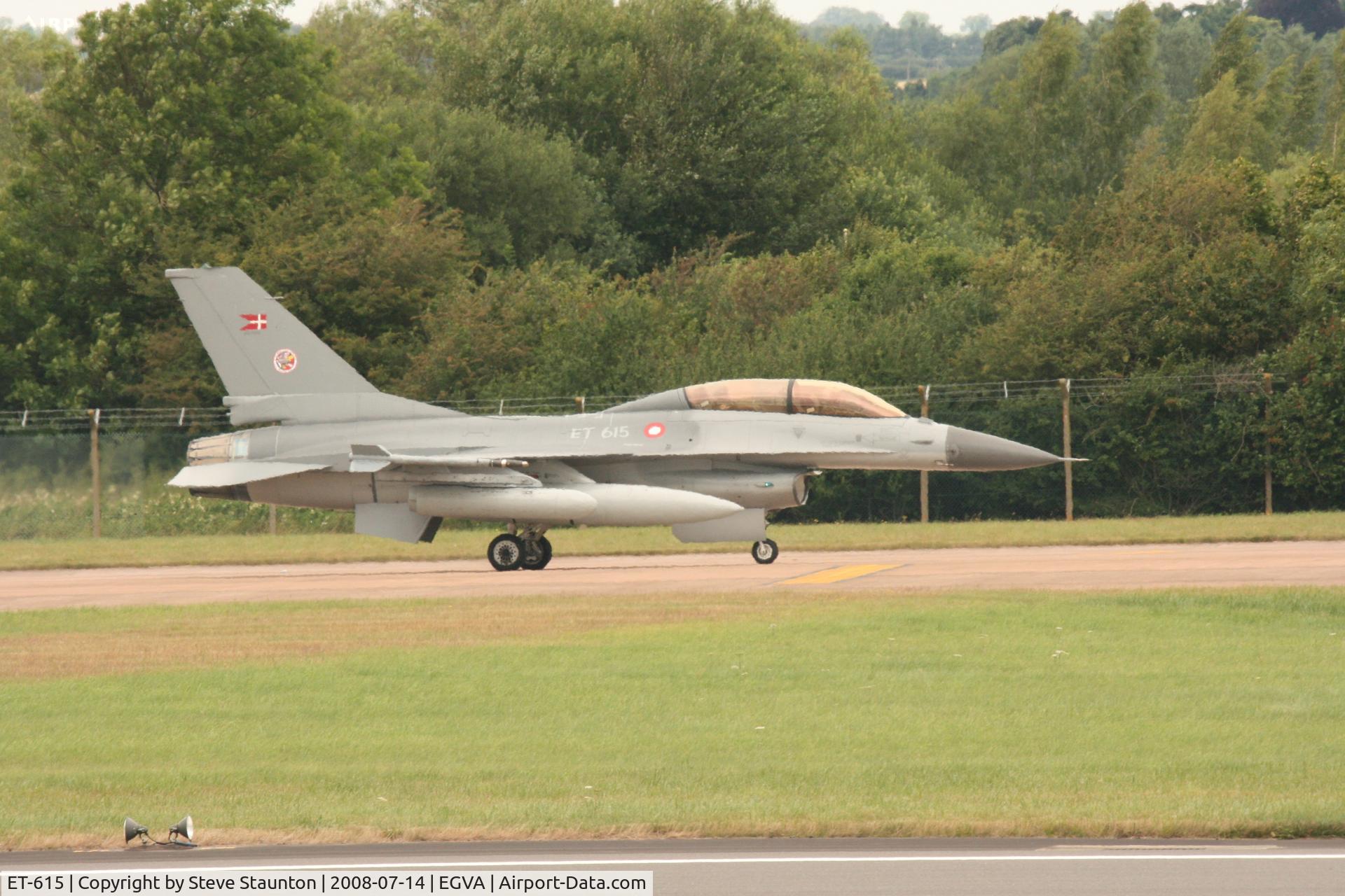 ET-615, General Dynamics F-16BM Fighting Falcon C/N 6G-12, Taken at the Royal International Air Tattoo 2008 during arrivals and departures (show days cancelled due to bad weather)