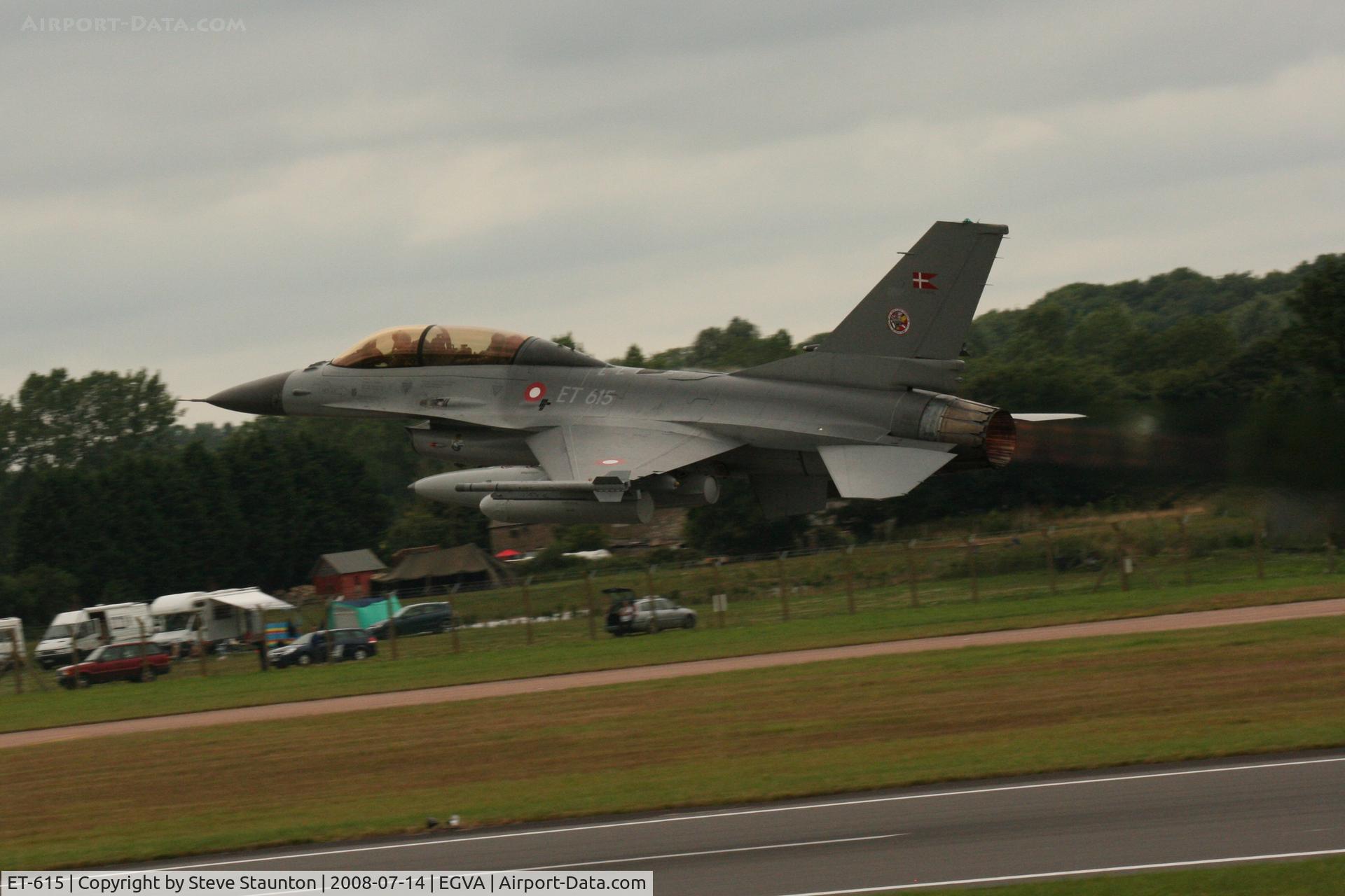ET-615, General Dynamics F-16BM Fighting Falcon C/N 6G-12, Taken at the Royal International Air Tattoo 2008 during arrivals and departures (show days cancelled due to bad weather)