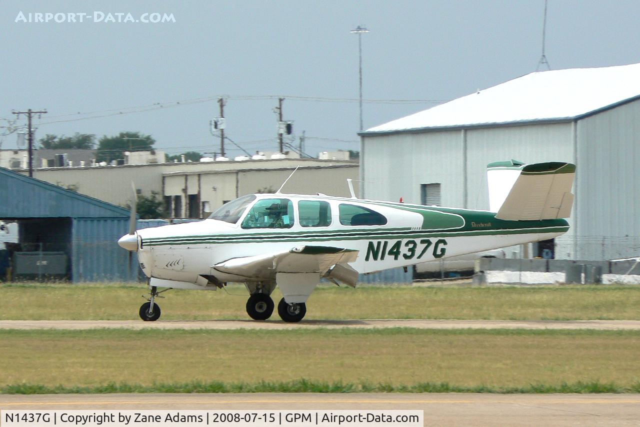 N1437G, 1962 Beech P35 Bonanza C/N D-6910, At Grand Prairie Municipal