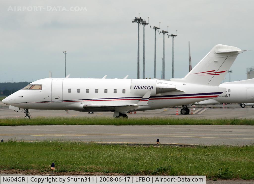 N604GR, 2001 Bombardier Challenger (CL-600-2B16) C/N 5478, Parked at the General Aviation apron