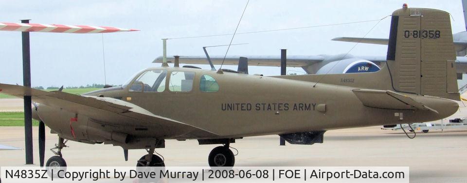 N4835Z, 1959 Beech E50 Twin Bonanza C/N LH185, Displayed at Combat Air Museum, Topeka, Kansas