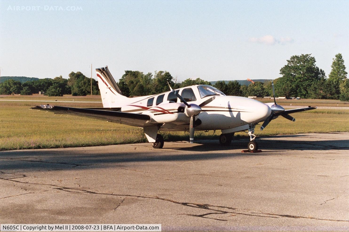 N605C, Raytheon Aircraft Company 58 C/N TH-2081, Parked @ Boyne Mountain Airport (BFA)