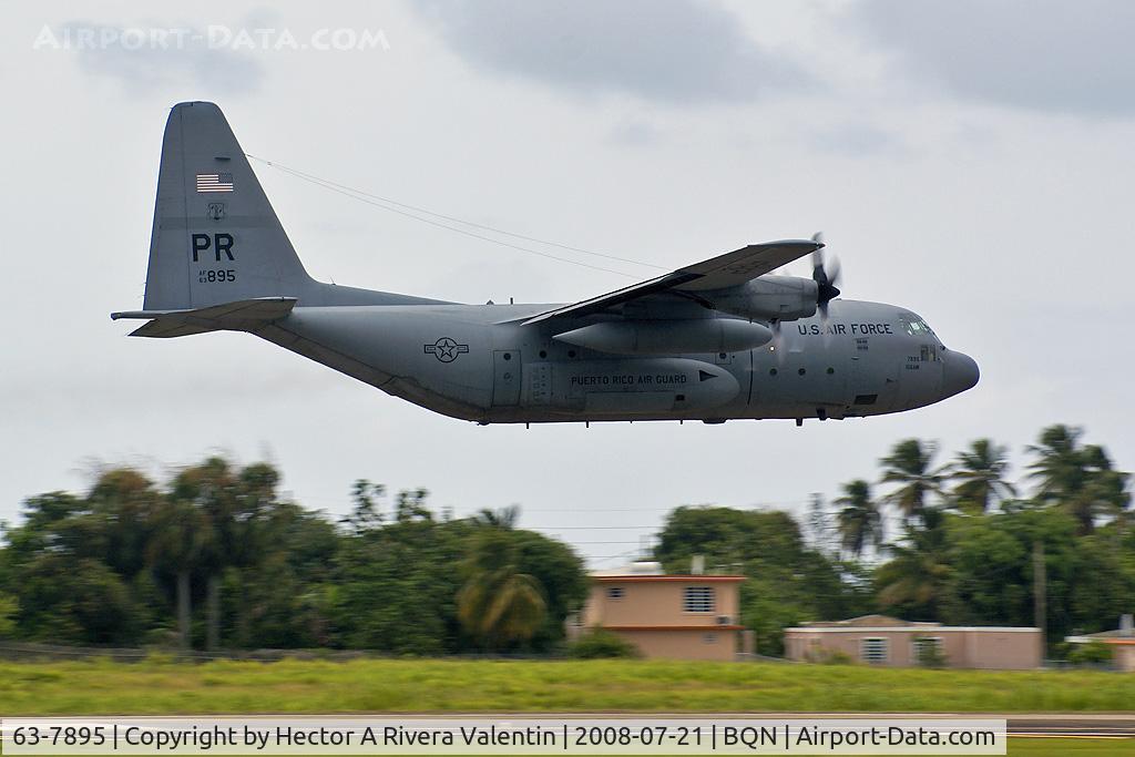 63-7895, 1963 Lockheed C-130E Hercules C/N 382-3966, Low Pass of Puerto Rico National Guard