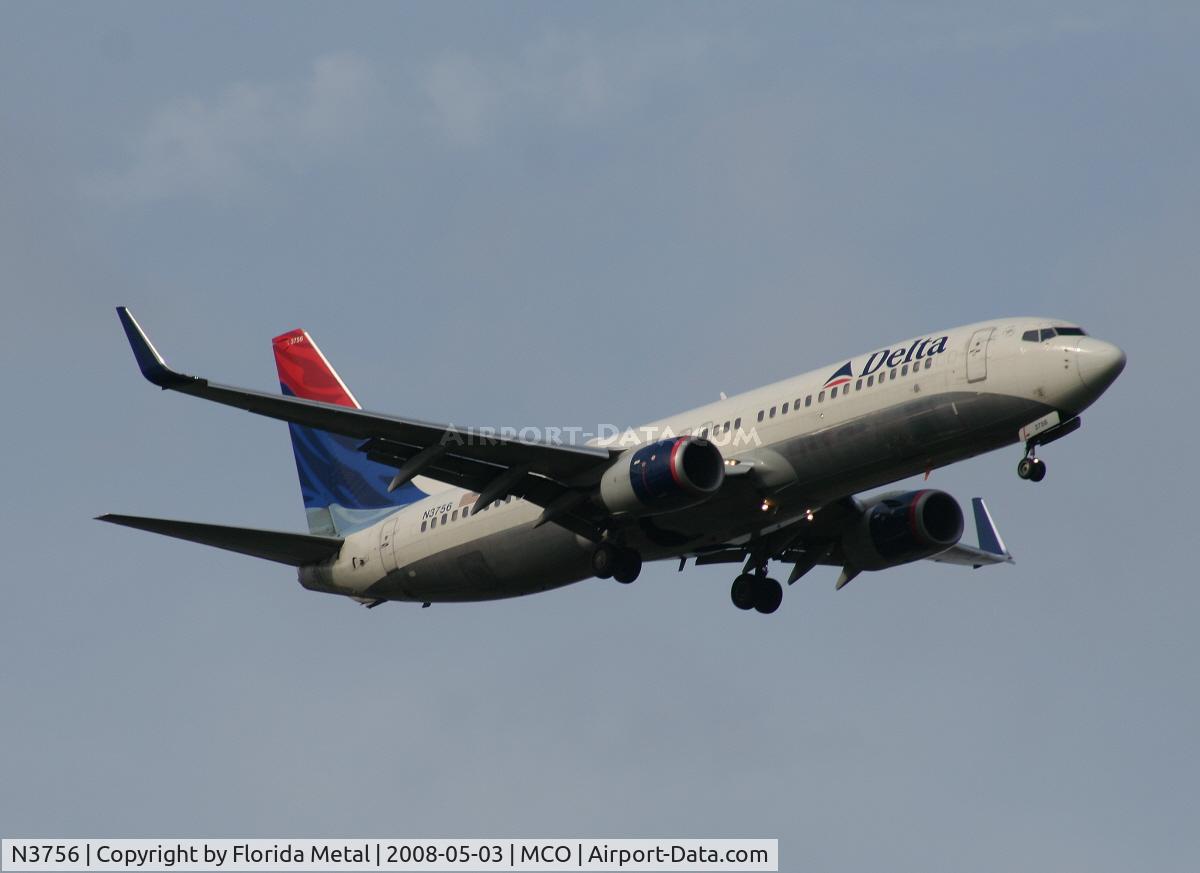 N3756, 2001 Boeing 737-832 C/N 30493, Delta 737-800 from CVG