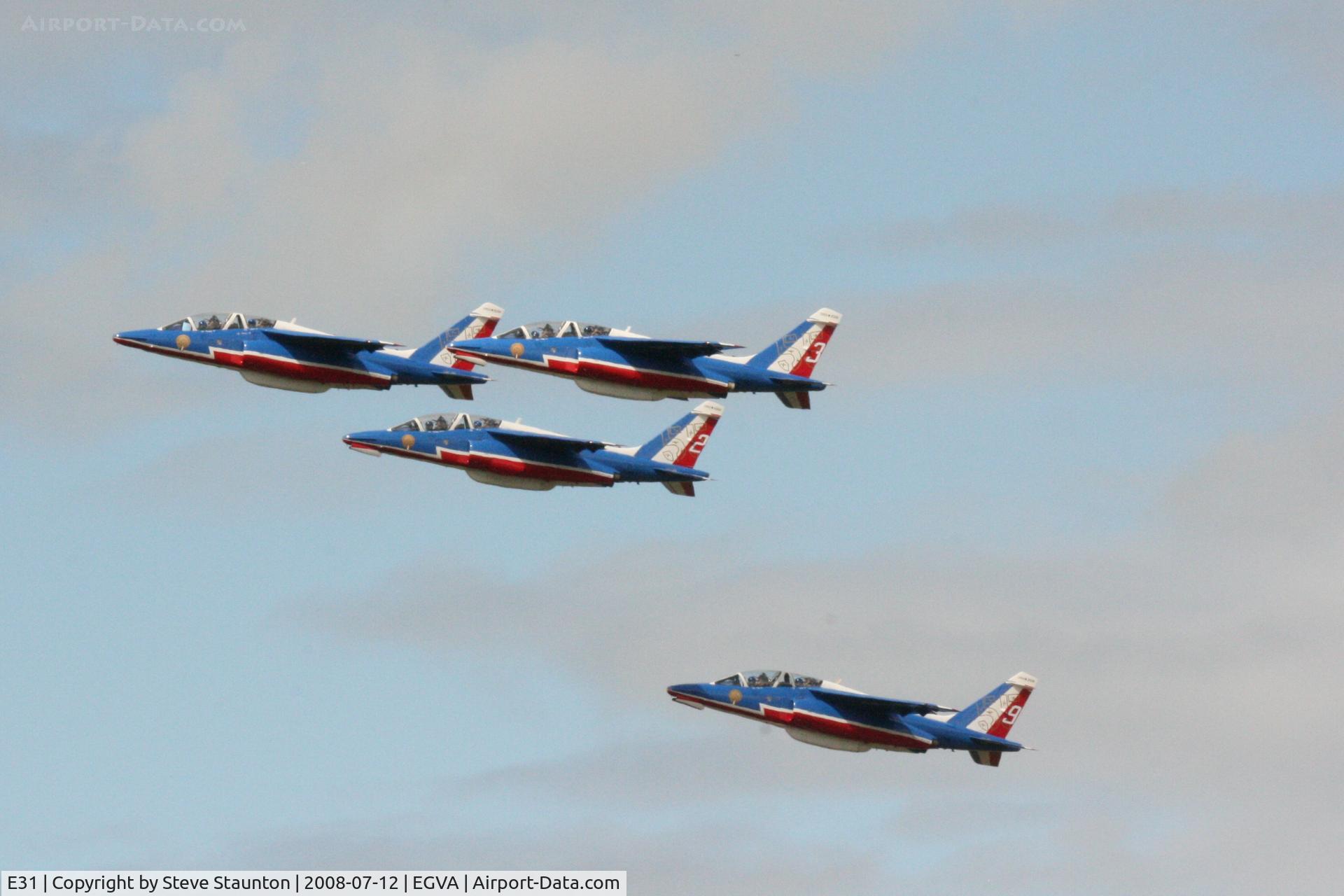 E31, Dassault-Dornier Alpha Jet E C/N E31, Taken at the Royal International Air Tattoo 2008 during arrivals and departures (show days cancelled due to bad weather)