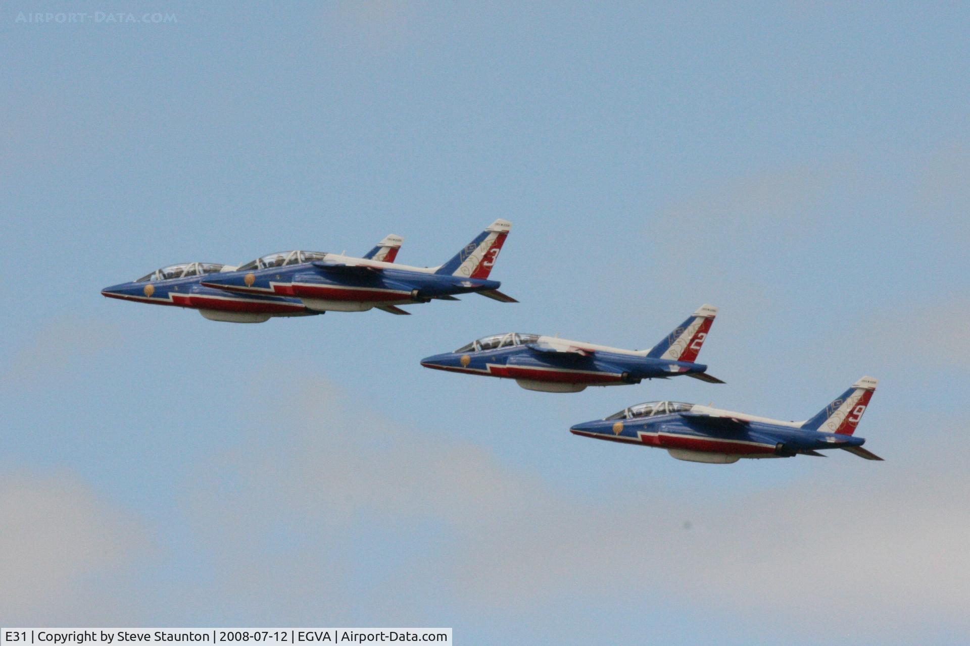 E31, Dassault-Dornier Alpha Jet E C/N E31, Taken at the Royal International Air Tattoo 2008 during arrivals and departures (show days cancelled due to bad weather)